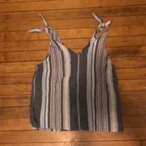Fun striped tank top with tie shoulders